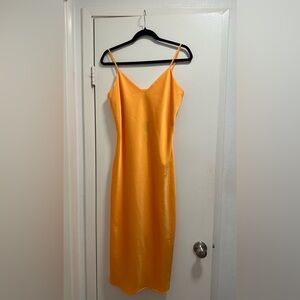 Gianni Bini Sleek Orange Slip Dress Brand New